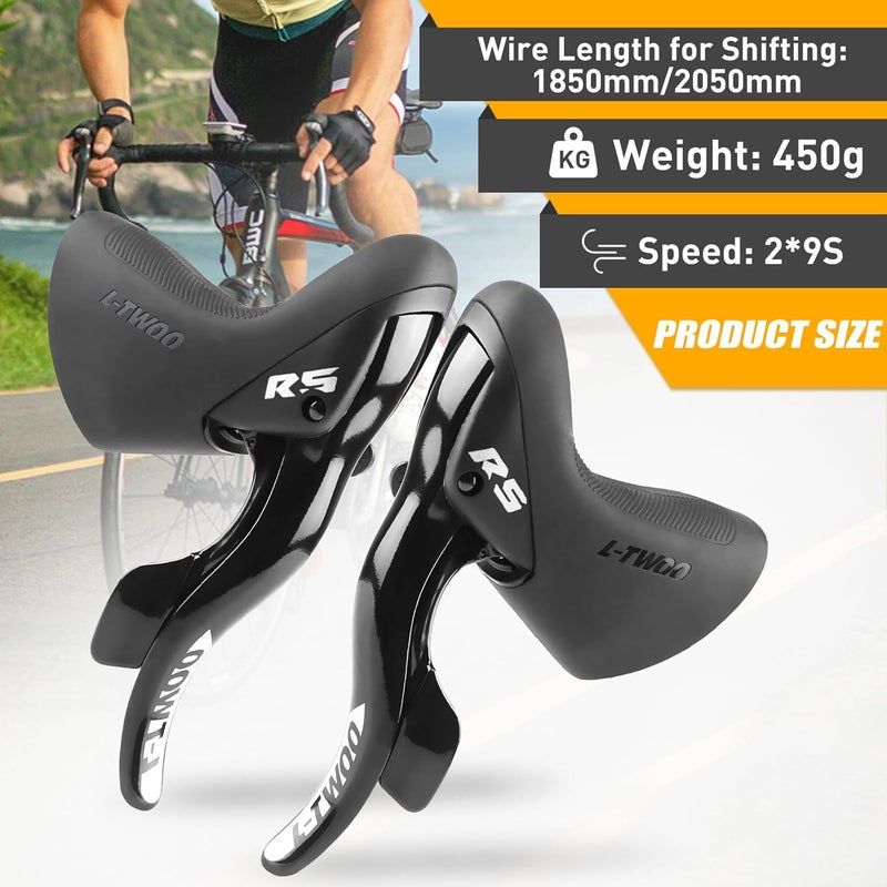 WEEROCK L-TWOO Road Bike Shift Lever 2x7/ 2x8/ 2x9/ 2x10 Speeds Road Bicycle Shifters with Brake Levers Compatible with Shimano - Image 3
